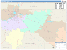 Eau Claire County, WI Digital Map Color Cast Style